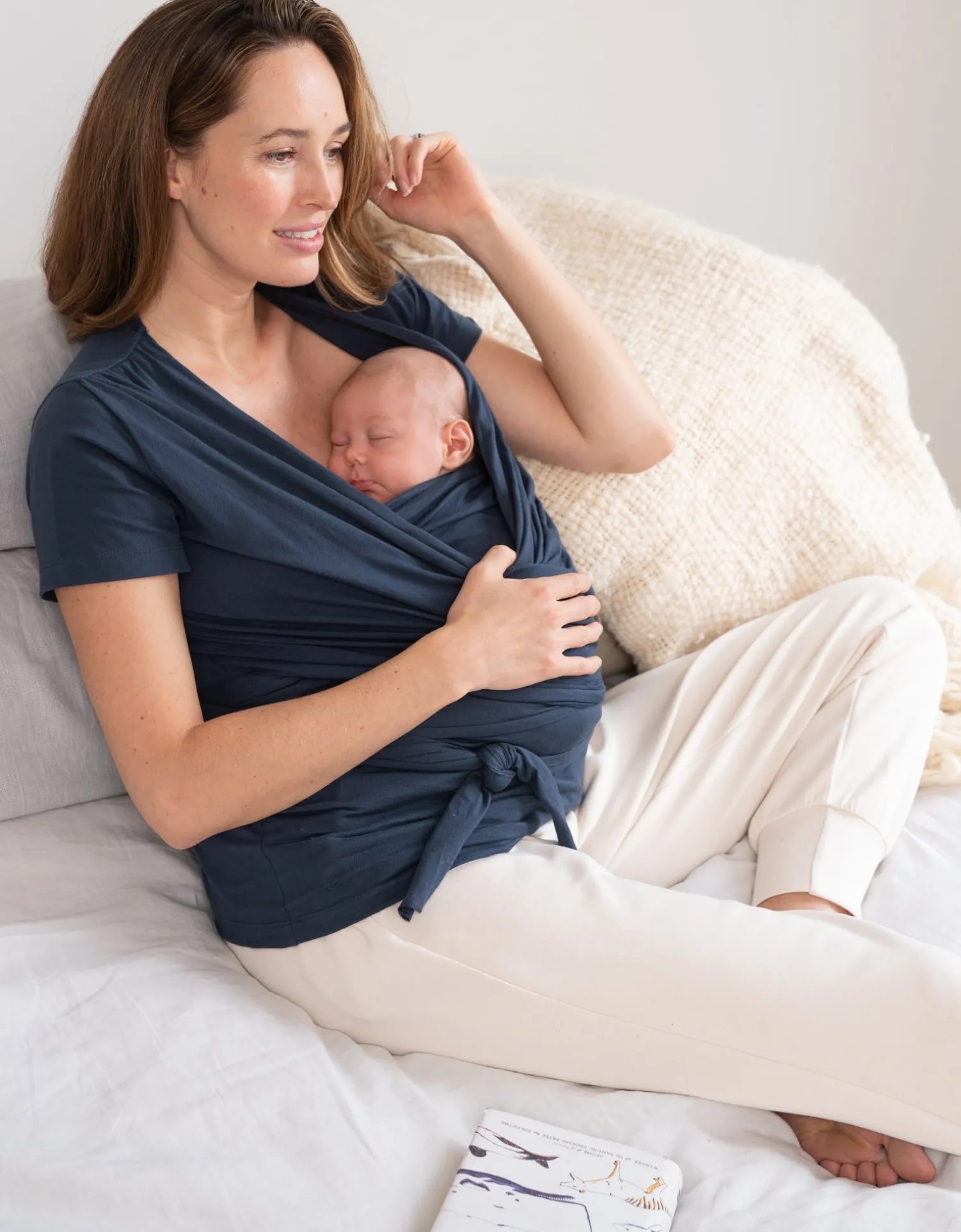 Online Seraphine Winifrid | Navy Cotton Short Sleeve Skin to Skin Top