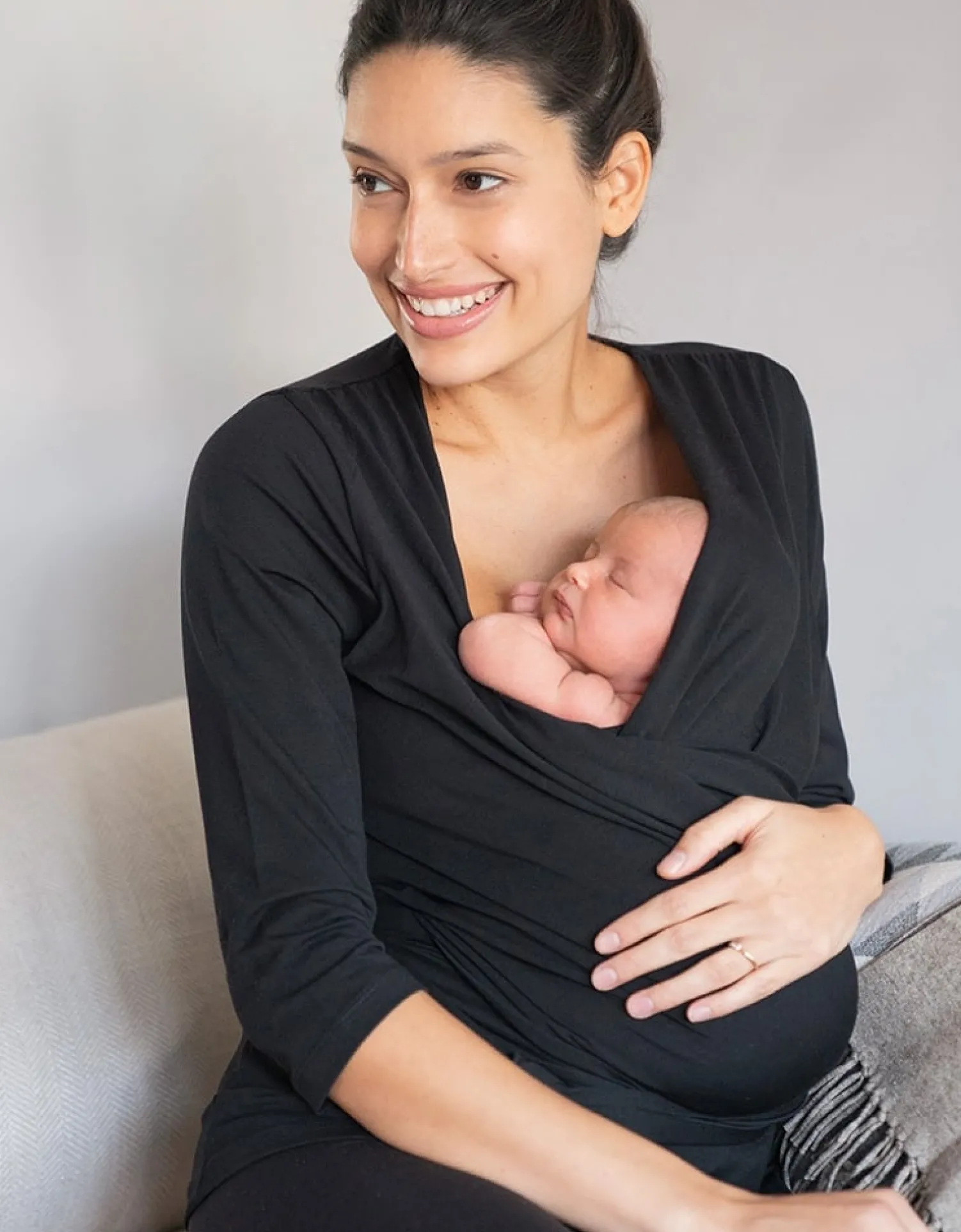 Online Seraphine Winn | Curve Black Cotton Skin to Skin Top