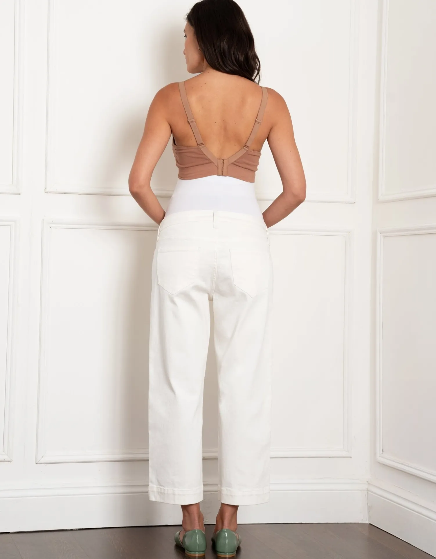 Best Seraphine Wolfe | Organic Cropped Straight Wide-Leg Maternity Jeans