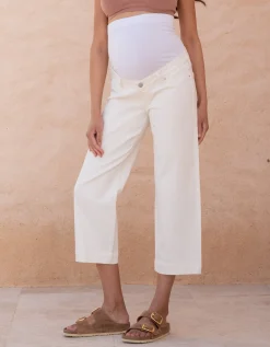 Best Seraphine Wolfe | Organic Cropped Straight Wide-Leg Maternity Jeans
