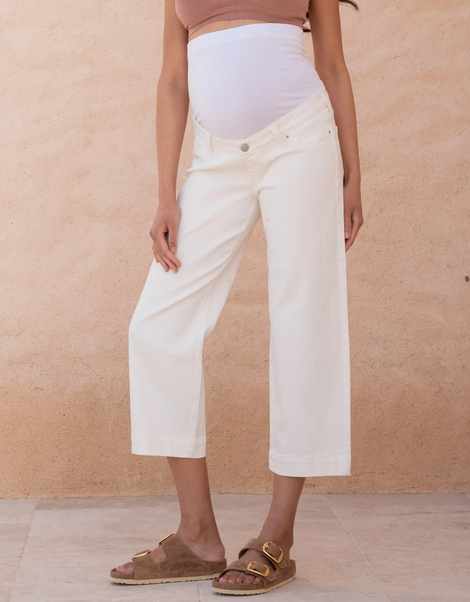Best Seraphine Wolfe | Organic Cropped Straight Wide-Leg Maternity Jeans