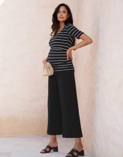 Fashion Seraphine Zaid | Ponte Roma Over Bump Palazzo Maternity Pants