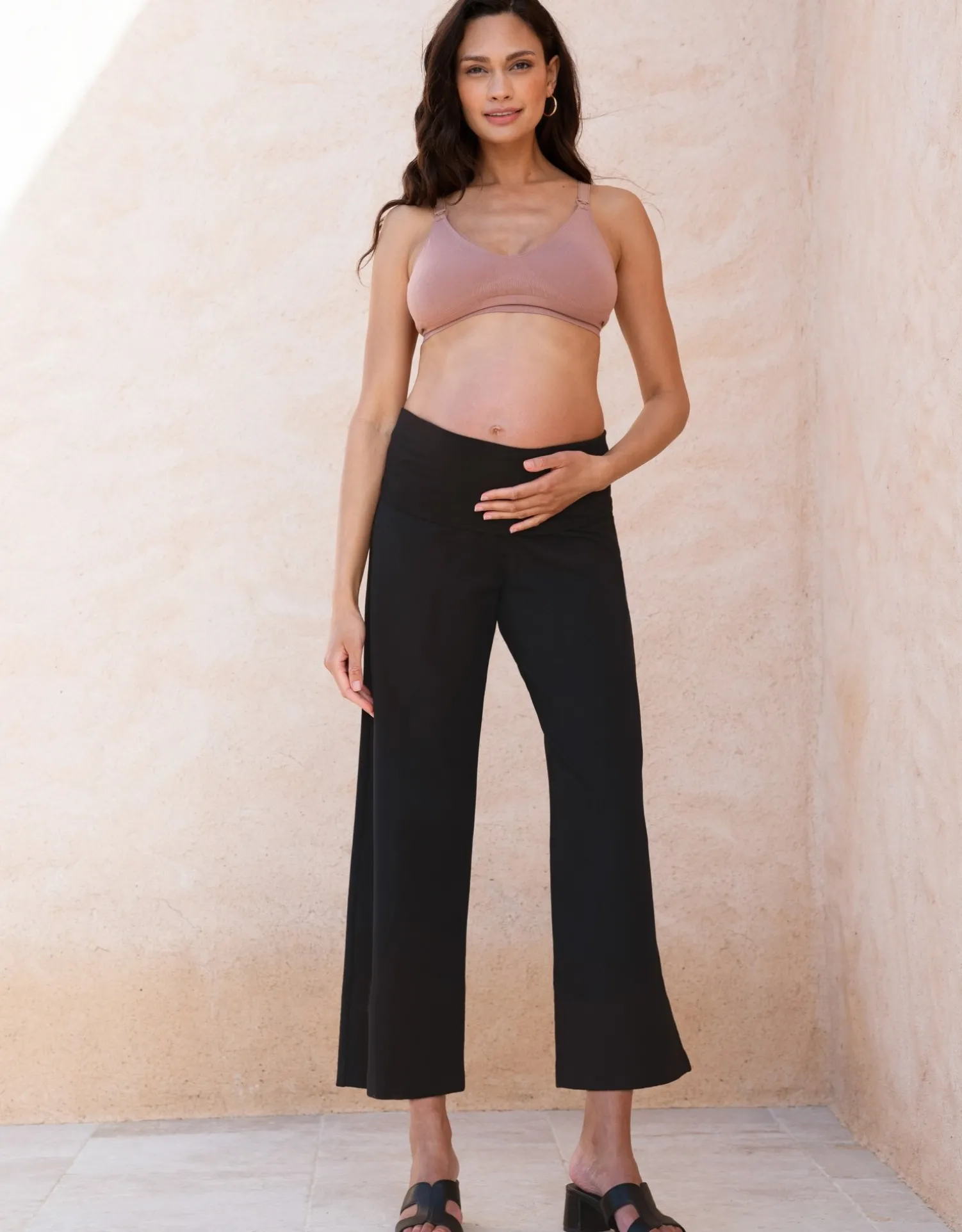Fashion Seraphine Zaid | Ponte Roma Over Bump Palazzo Maternity Pants