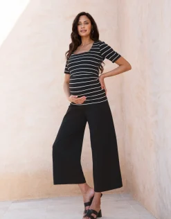 Fashion Seraphine Zaid | Ponte Roma Over Bump Palazzo Maternity Pants