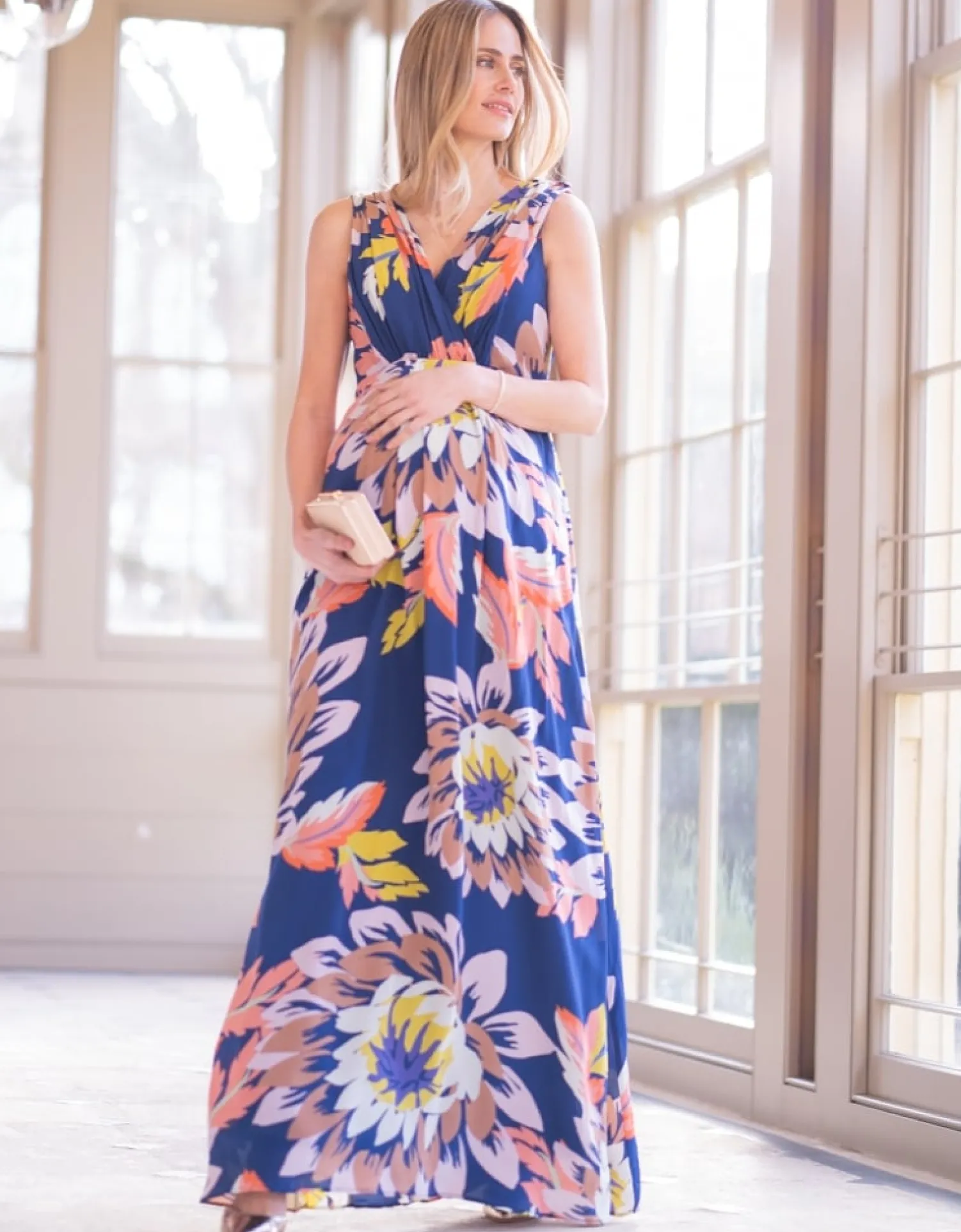 Hot Seraphine Zeta | Seasonal Blooms Maternity & Nursing Maxi Dress