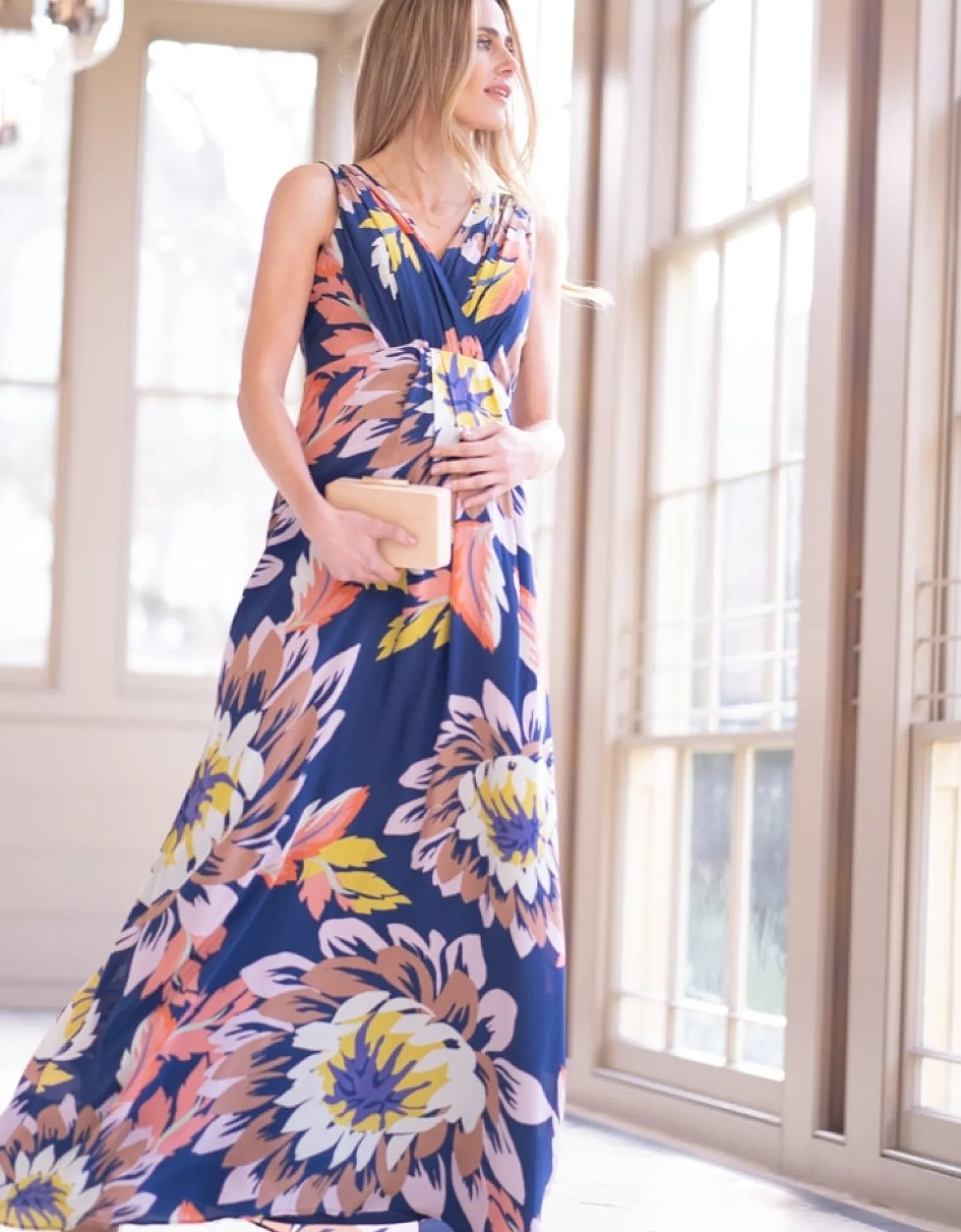 Hot Seraphine Zeta | Seasonal Blooms Maternity & Nursing Maxi Dress