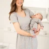 Cheap Seraphine Zoelle | Spot Print Mama & Mini Maternity to Nursing Nightdress Set u2013 Grey